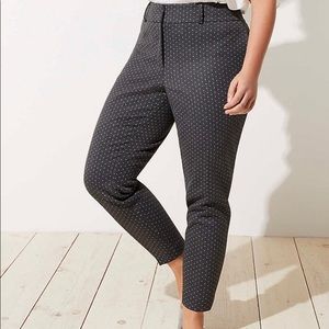 Loft Skinny Ankle Pindot Pants NWT